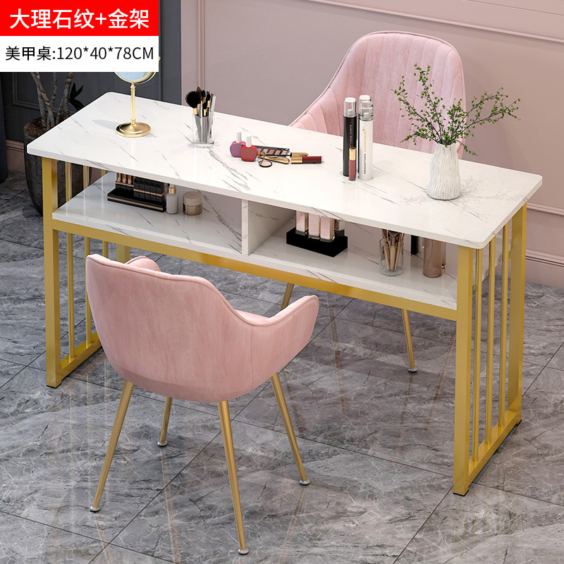 Neta de la moda rojo mesa de uñas y silla traje simple oferta especial Mesa de salón de uñas económico japonés individual mesa de uñas Doble