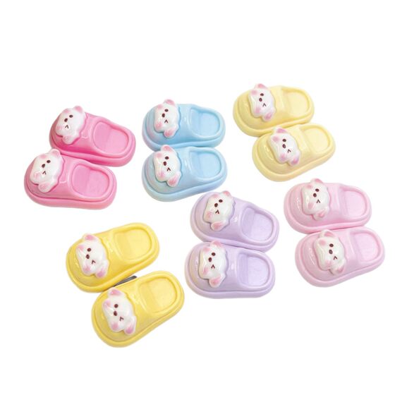 Macaroon Puppy Slippers Flip-flops Slippers Outwarn Cream Gel DIY Hairpin Haircord Grip Resin Accessories