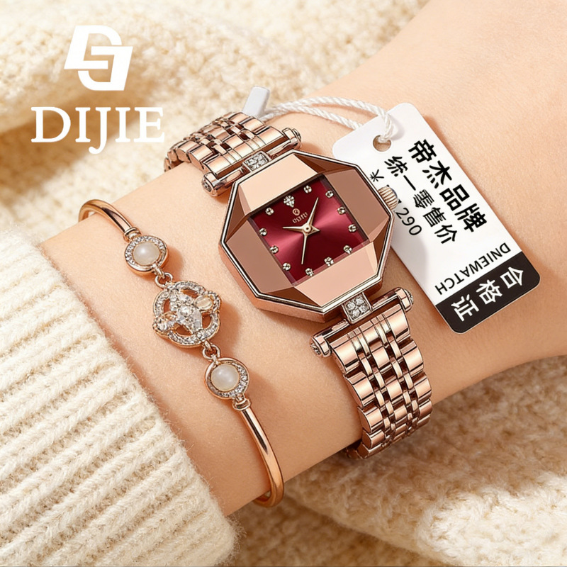 Quartz Wristwatch for Women, Swiss Women's Watch, Fully Automatic Waterproof, Fashionable Business Light Luxury New Model Watch for Women, Genuine Product