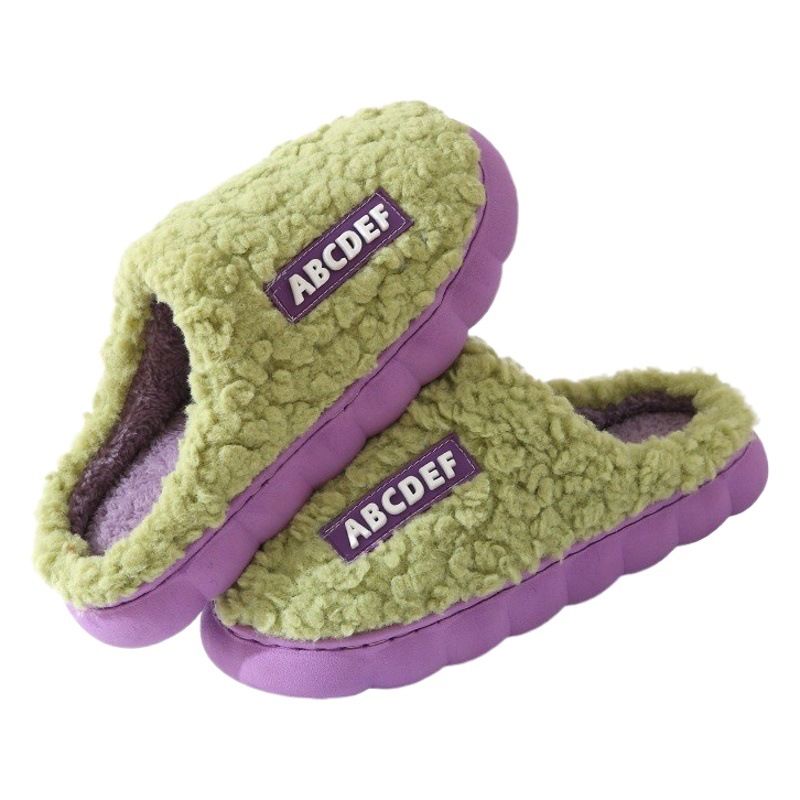 Zapatillas de algodón para mujer con sensación de caída Otoño e Invierno confinamiento interior casa antideslizante fondo grueso felpa pareja cálida hombres
