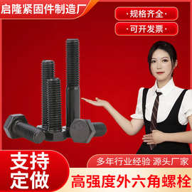 高强度螺栓8.8级加长栓外六角螺栓全扣半扣六角螺丝M6M8M10M12M14