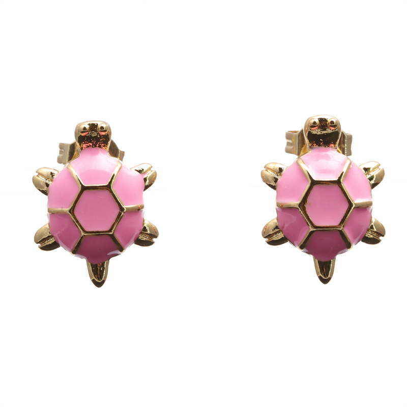 Pendientes de joyería populares transfronterizos europeos y americanos pendientes de tortuga animal de goteo colorido pendientes de mujer pendientes lindos simples