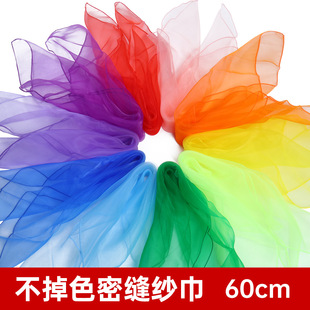 60cm foreign trade exports do not fade dense seam small gauze sailor dance scarf color nylon scarf factory direct sales
