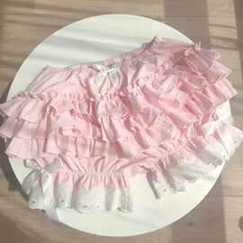 新款嫩粉色南瓜裤可爱蛋糕裙撑裤打底多层防狼少女短裤