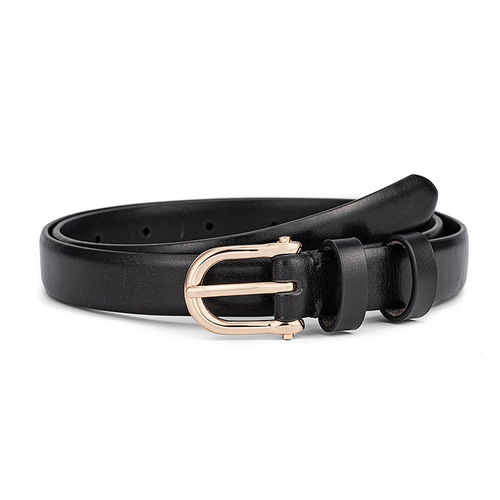 First-layer cowhide leather belt for women, fashionable leather Korean thin belt for women, high-end sense, versatile dress belt for women