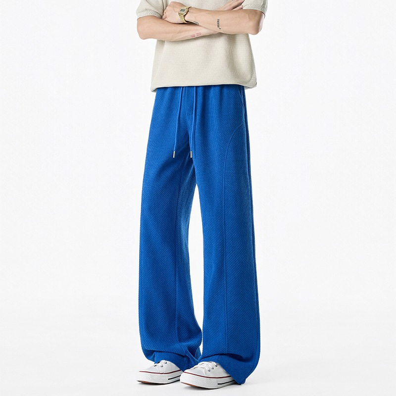 2026 foreign trade solid color men's clothing for summer, spring, and autumn, American style drawstring snake scale pattern angled cut straight-leg casual pants for teenagers, stylish 2026 foreign trade solid color men's clothing for summer, spring, and autumn, American style drawstring snake scale pattern angled cut straight-leg casual pants for teenagers, stylish