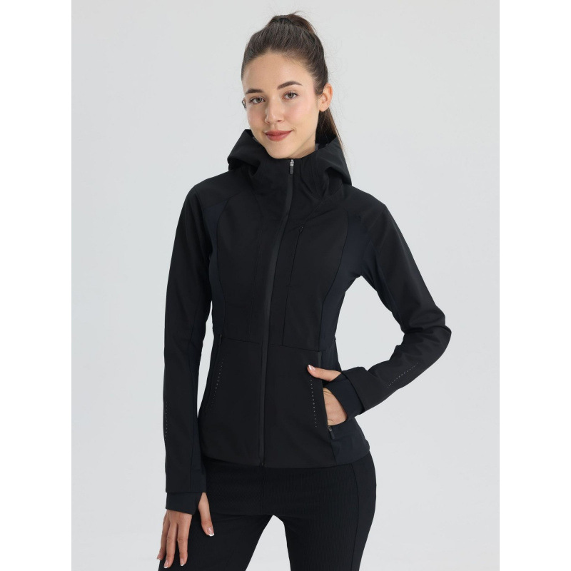 lu秋冬季开衫CrossChil防水连帽瑜伽服运动夹克加绒女软壳冲锋衣|undefined