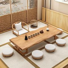 日本式のお茶の何禅の意の座る式の低いお茶の台の実木の畳のお茶のテーブルのベランダは窓のテーブルを漂ってレジャーにお茶のテーブルを入れます。