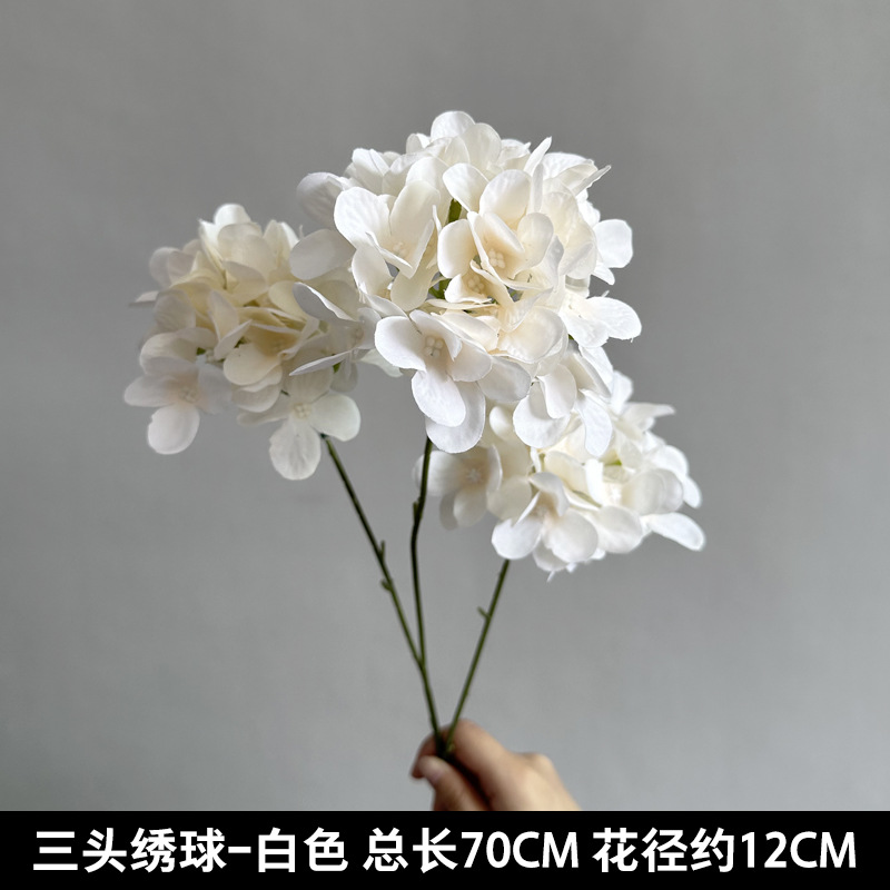 세 머리 수국-흰색