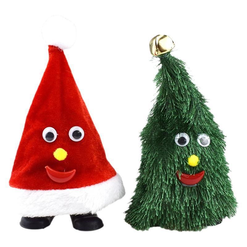 新しい電動会ランニングクリスマス帽子おもちゃ歩くスイング鈴ランプツリークリエイティブクリスマススイング帽子おもちゃ|undefined