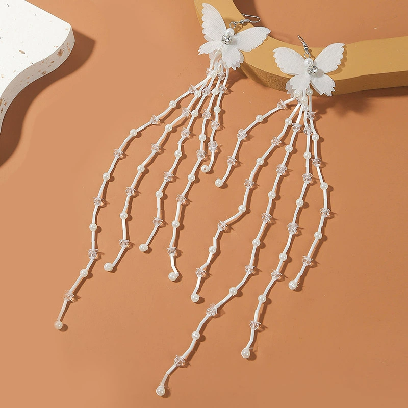 Creative long earrings, cloth, accessory, boho style, European style