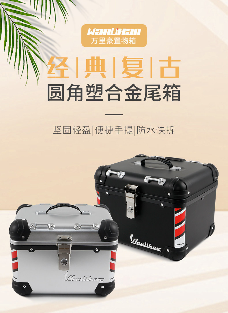 Wanlihao E560 electric vehicle trunk, motorcycle tail box, universal non-aluminum alloy tail box for curved beam scooters