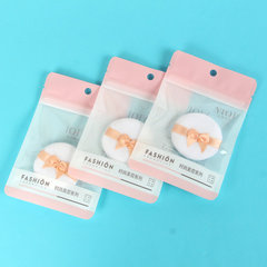 Short velvet round powder puff with bow, honey powder puff, dry powder loose powder puff, baby powder puff wholesale