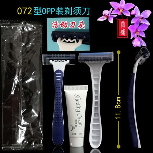 Factory Direct Supply Hotel Disposable Razor with Double or Triple Layer Stainless Steel Blades, in Gel Soft Film Packaging or Box Packaging