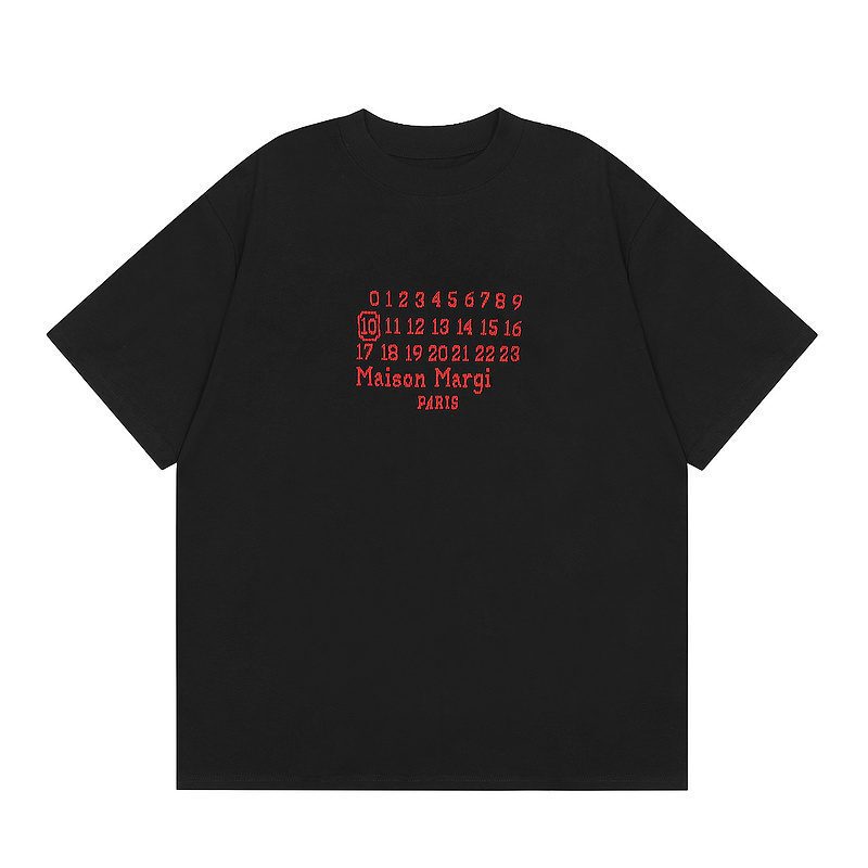Mm6マギラtシャツ2023夏新作男女カップル服アラビア数字プリント半袖|undefined