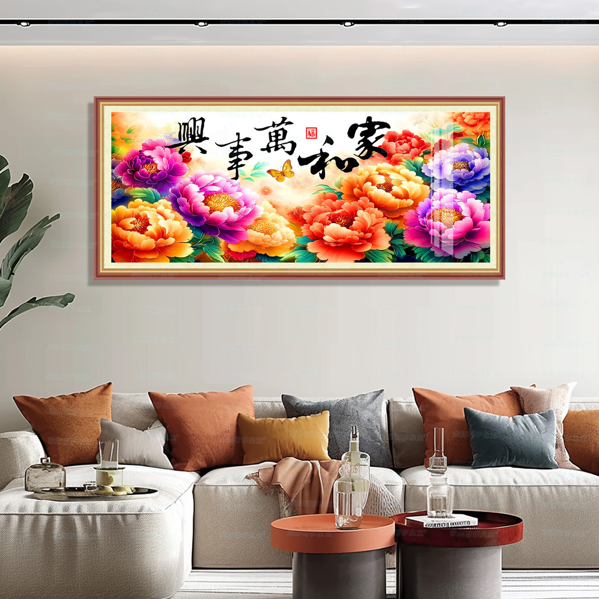 [Tela de algodón importada] Mona Lisa Royal Cross Stitch Home Wanshixing Fortune Peony Living Room Bordado de hilo hecho a mano image 3