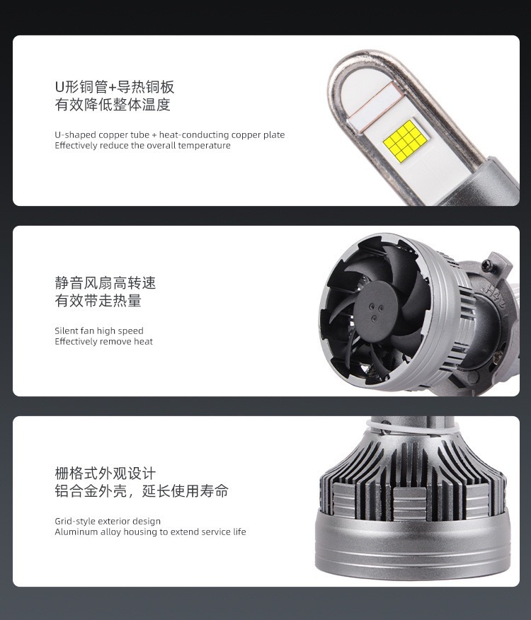 Motorcycle M01U Super Bright LED Lens Laser Matrix Headlight Modified