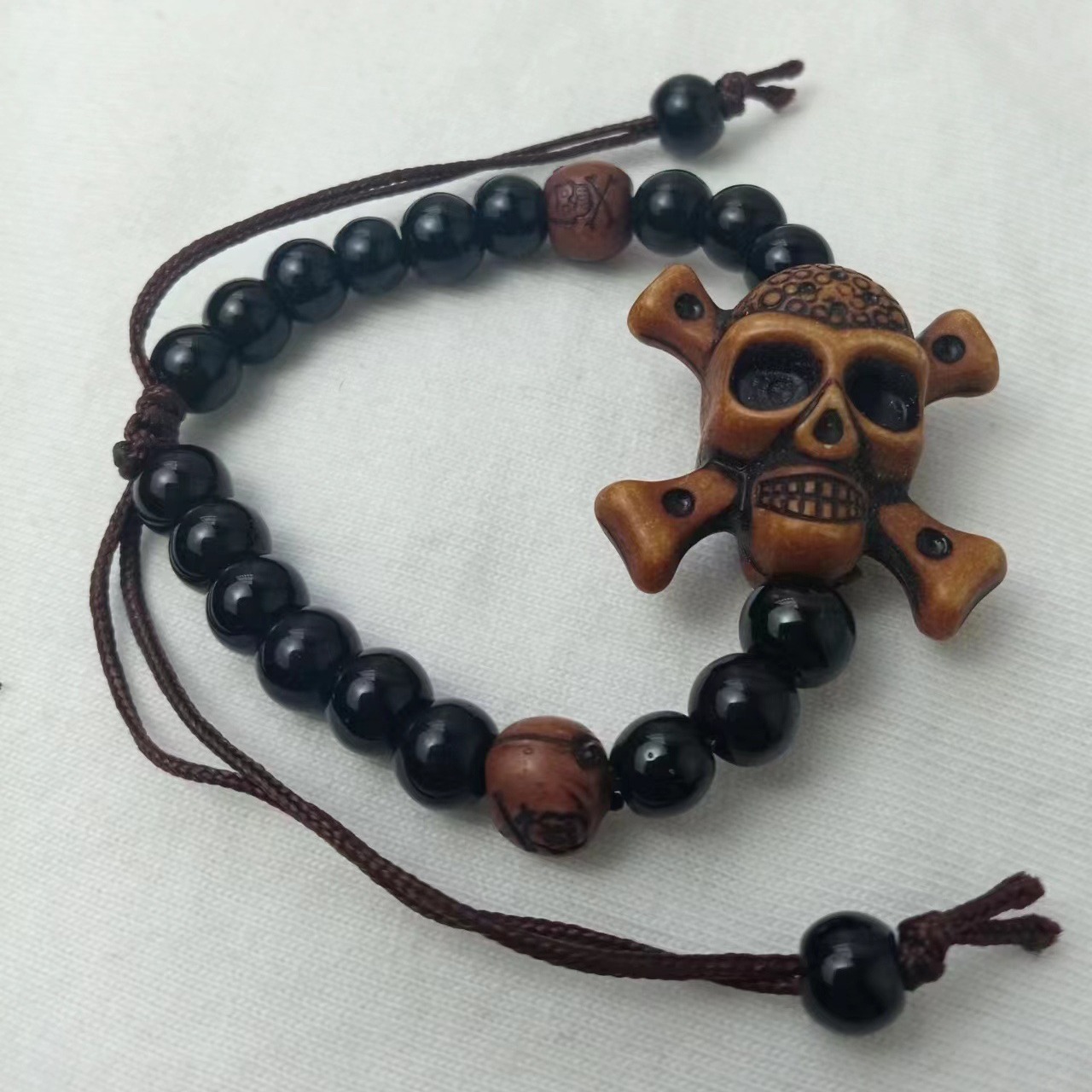 Bracelet d'Halloween en forme de crâne de citrouille tissé à la main pour fête d'Halloween, cadeau d'Halloween_voghion.com