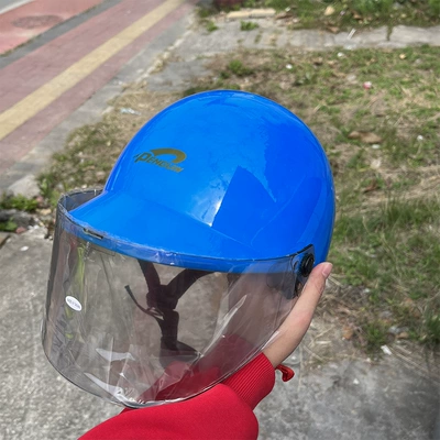 Helmet Sunscreen Electric Vehicle Helmet for – Motosiklet dəbilqələri - one-size-fits-all-fluorescent-blue-standard-light-tea-lenses