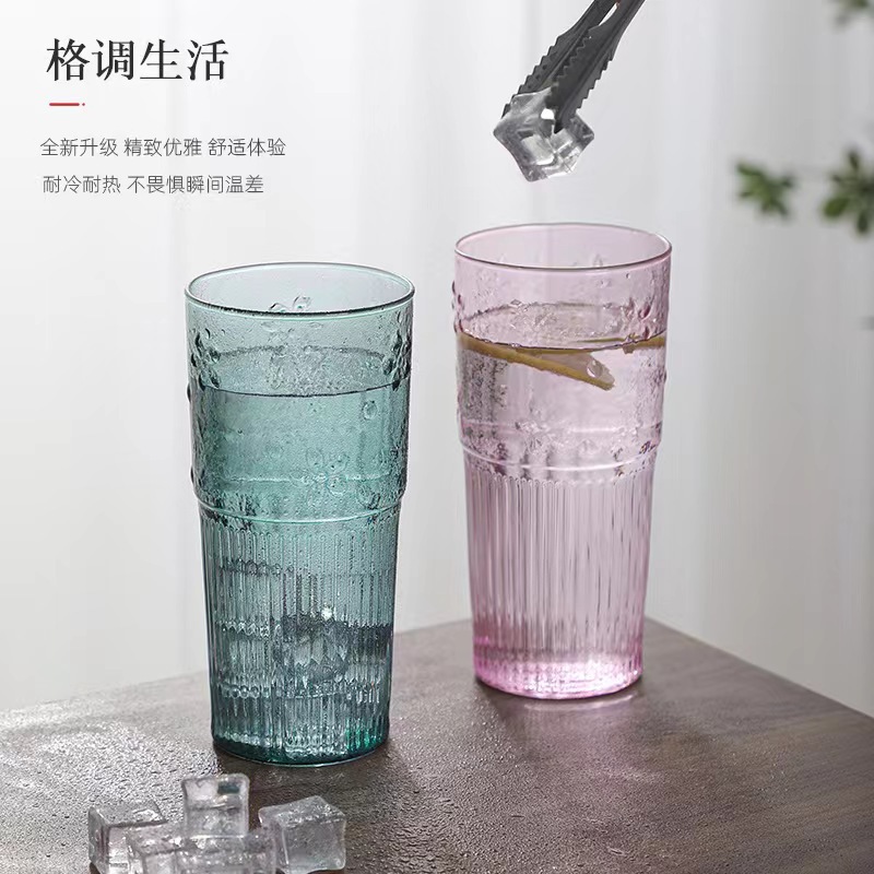 Taza de paja de niña DE ALTO aspecto taza de paja de vidrio creativo con tapa taza de té de leche taza de bebida fría de gran capacidad vaso