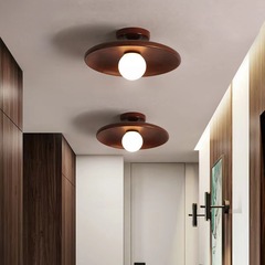 Passageway ceiling lamp, solid wood modern minimalist cloakroom entrance corridor balcony lamp, indoor entrance hall, Japanese-style lighting