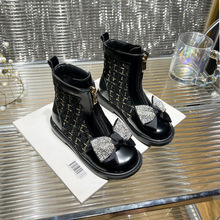 女童马丁靴2025秋冬季新款小香风蝴蝶结儿童短筒靴洋气小朋友冬鞋