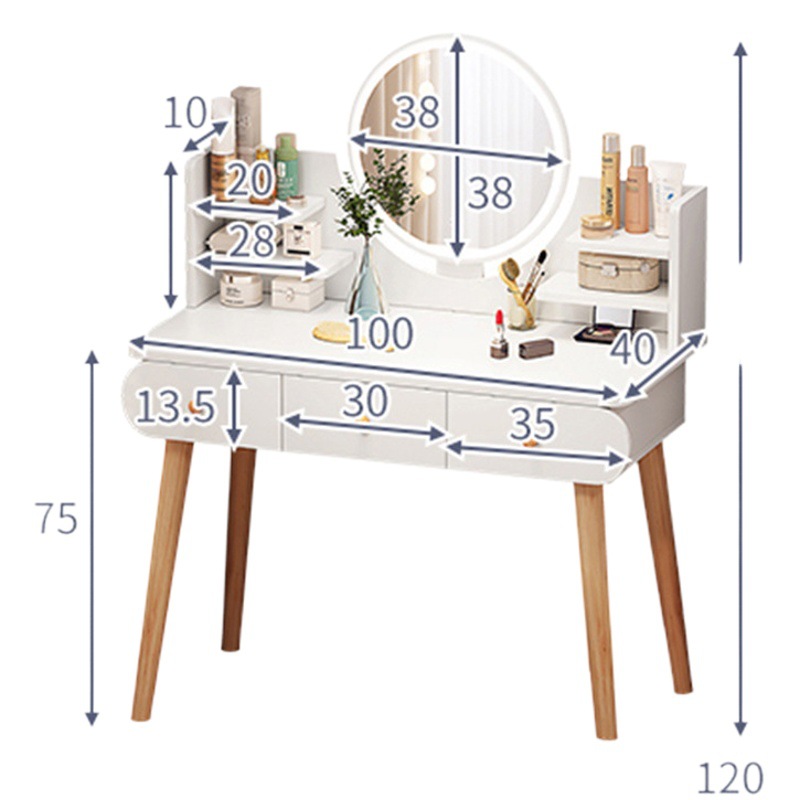 Tocador dormitorio moderno simple pequeño apartamento multifuncional luz lujo ins maquillaje gabinete maquillaje mesa internet celebridad tocador