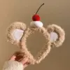 5980 Party Bear Ear Headband-Red Cherry
