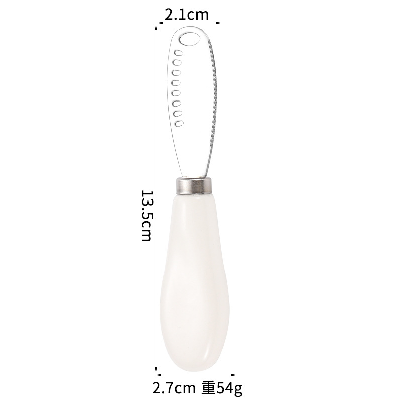 Cuchillo de mantequilla con mango de cerámica 430 Cuchillo de mantequilla de acero inoxidable con agujeros Cuchillo de queso doméstico Cuchillo de mermelada Cuchillo de queso crema