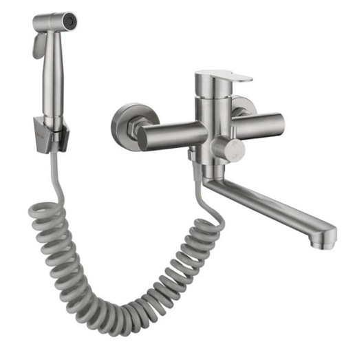 304 stainless steel kitchen faucet mop pool sink double hole wall-mounted all-copper hot and cold faucet anti-splash