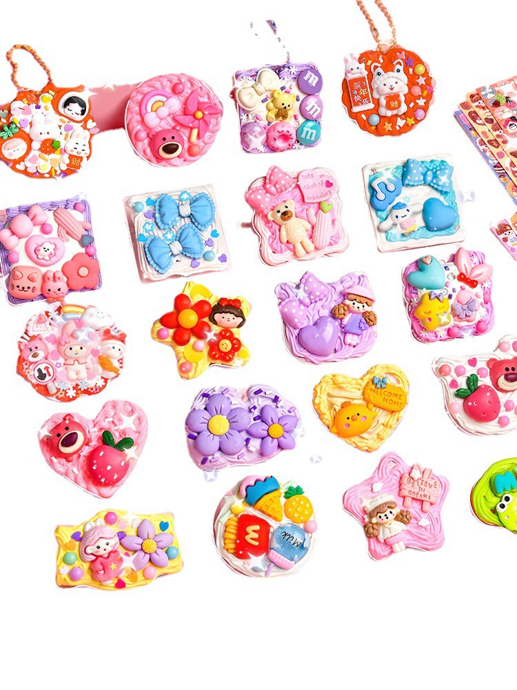 Pegamento de crema Goka traje pegatinas tarjeta antigua tarjeta fresca juguete para niños niña DIY Goka placa pegatinas Edición de lujo