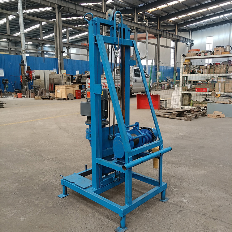 聚仁电动升降打井机升降式4KW水井钻机工地打桩升降打井机器