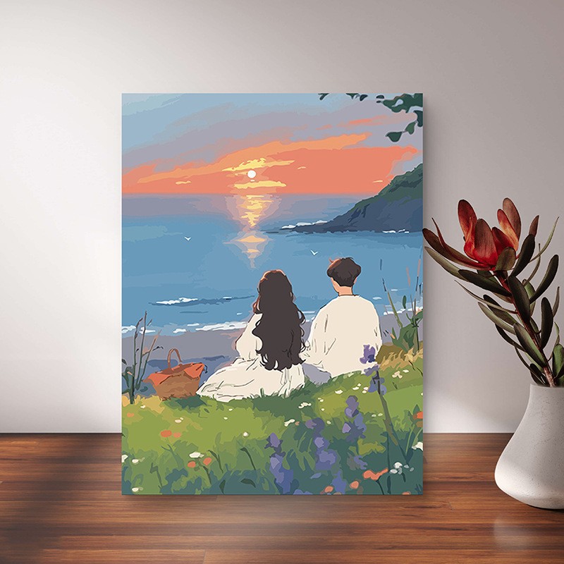 Pintura al óleo digital DIY paisaje floral pintada a mano pintada al óleo pintada decoración de la sala de estar pintada colgante de alta calidad pintura descomprimida image 20