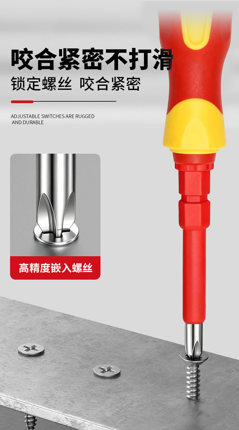 Insulated screwdriver set, Phillips head, high voltage resistant
