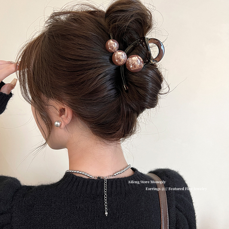 少发量抓夹女高级感2024新款发夹发卡后脑勺夹子头饰鲨鱼夹盘发夹 3