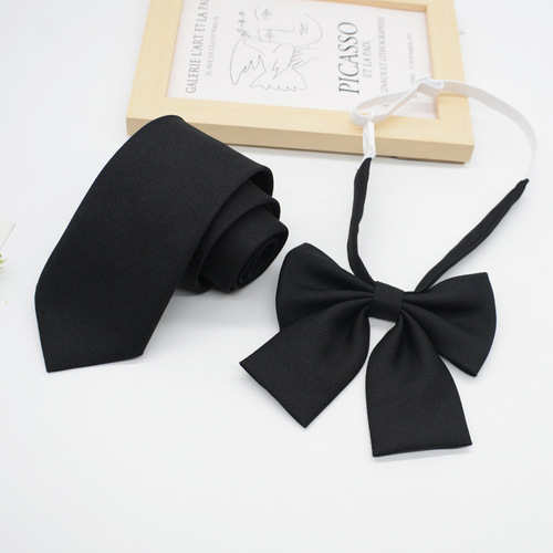 JK tie for women Korean style Japanese college style black 7CM hand-made school uniform uniform knot-free short style student trend