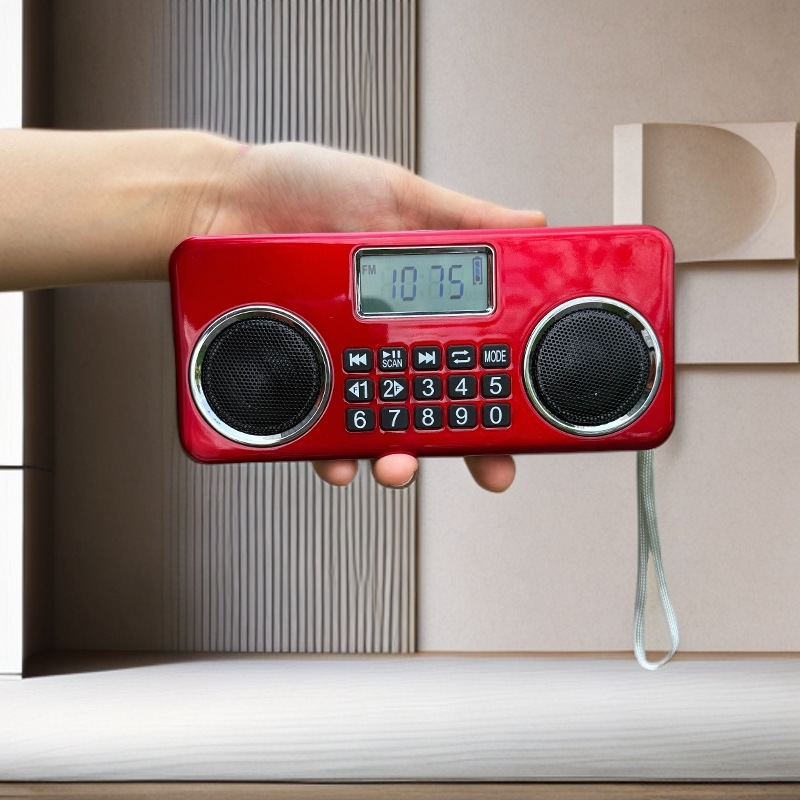 高齢者向けラジオポータブル充電式デュアルスピーカーBluetooth多機能カードFM FMヘッドフォンプレーヤー|undefined