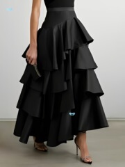 Women'S Fashion Selection A line High Waist Solid Color Half