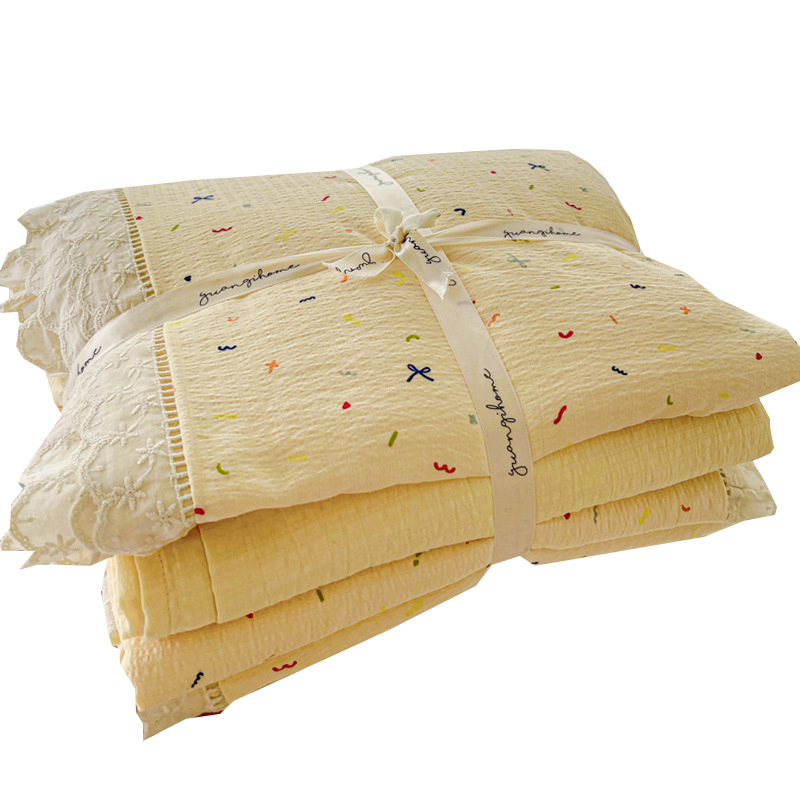 A clase de algodón de doble hilo cubierta de edredón de una sola pieza de algodón puro 150x200x230 sábanas de cama doble tres o cuatro piezas de conjunto image 6