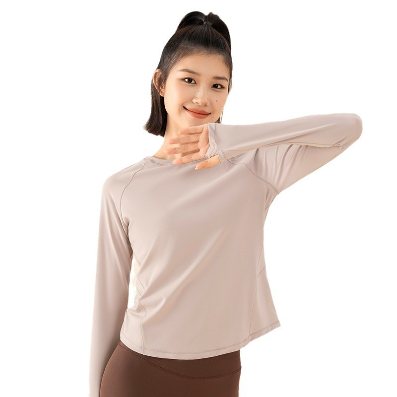 361 요가복 여성 2024년 신상품 봄, 가을 필라테스 피트니스복 긴팔 티셔츠 슬림핏 스포츠 상의