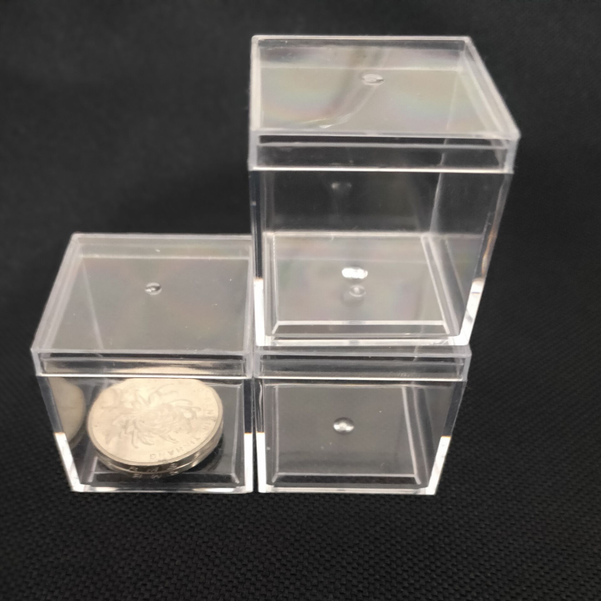 3.3cm方形ps食品级透明塑料盒迷你饰品收纳盒标本收藏包装盒批发