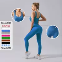 ТикТок кросс‑бордер взрыв бесшовные нити брюки спортивная формовка интегрированная куртка йога одежда весна и лето