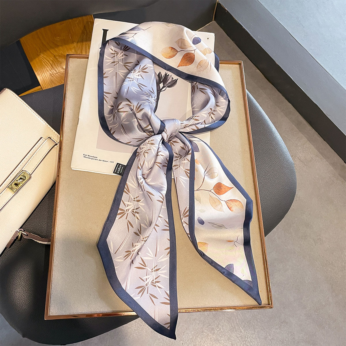 Summer double-sided silk elegant neckerchief
