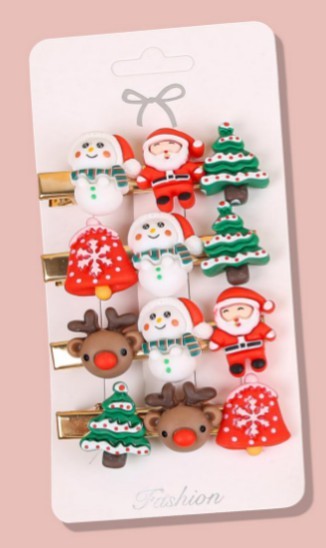 クリスマスヘアピン、ヘアアクセサリー、ヘッドバンド、サイドクリップ、前髪クリップ、ヘアピン、クリスマス、クリスマス、エルク、スノーフレーク要素|undefined
