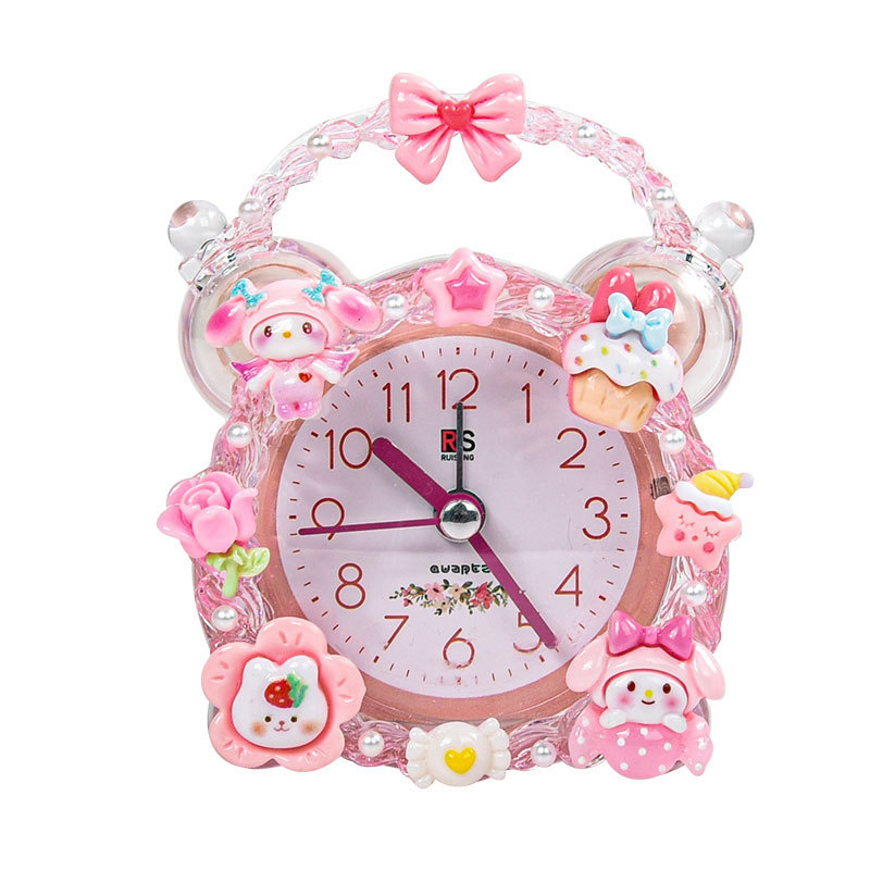 子供の自作水晶目覚まし時計手作りDIY材料バッグクリームゴムins風学生かわいい時計アイデア置物|undefined