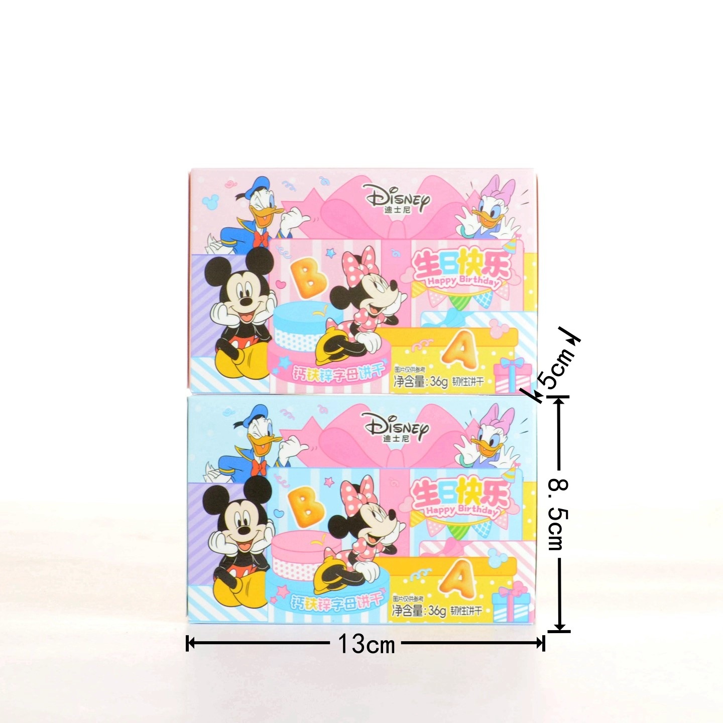 Disney Calcium Iron Zinc Letter Biscuits Hundred Days Baby Banquet Birthday Return Gift Creative Craving Snacks 36g/2 Bags