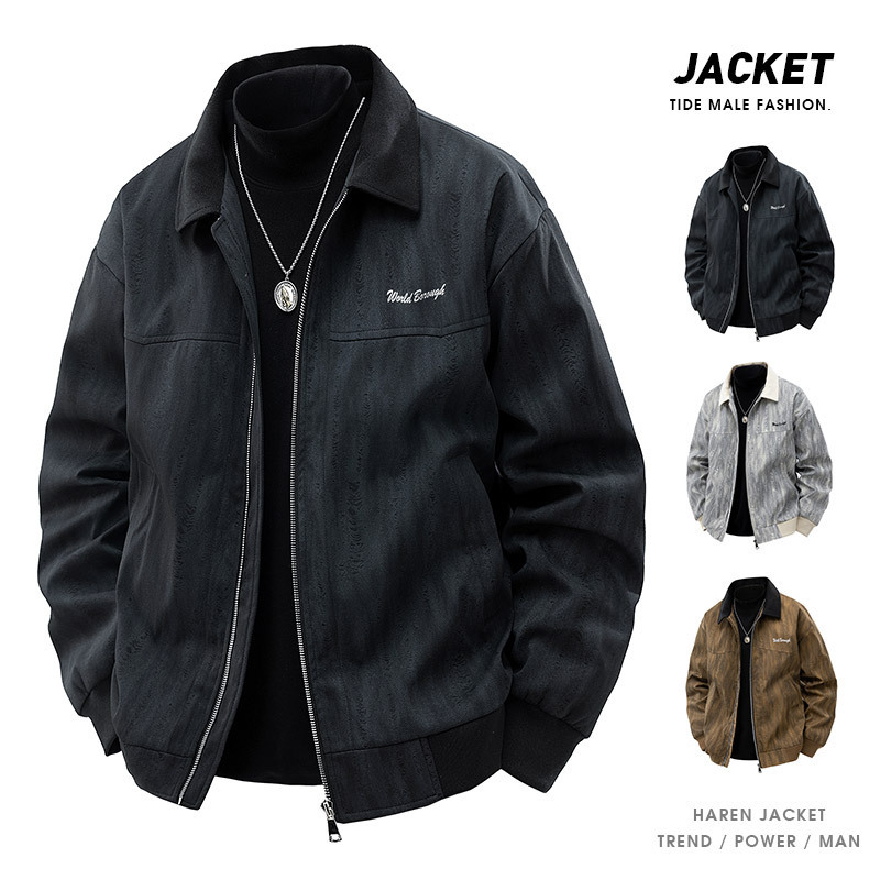 Chaqueta transfronteriza para hombres primavera y otoño nueva chaqueta marca de tendencia delgada ropa de vestir de tamaño extra chaqueta de trabajo casual