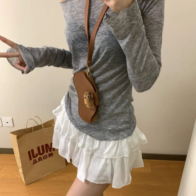 Cute KT Cat Leather Glasses Case Portable Women's Sunglasses Bag Hanging Neck Anti-loss Anti-pressure Protective Case Storage Bag