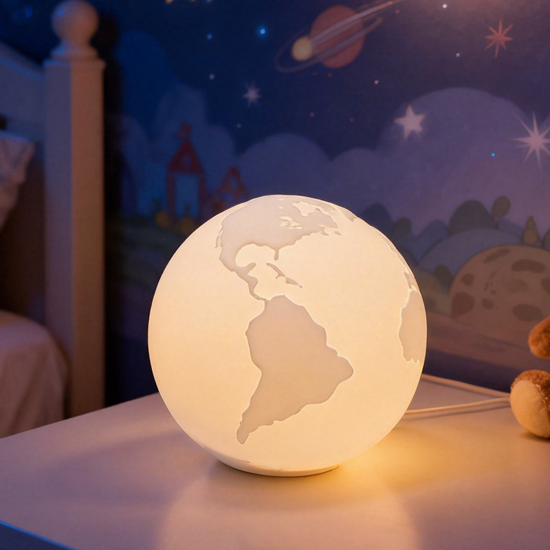 3D silicona luna estereoscópica planetas luz de noche amiga regalos dormitorio de estudiantes decoración de cabecera de cama transfronteriza