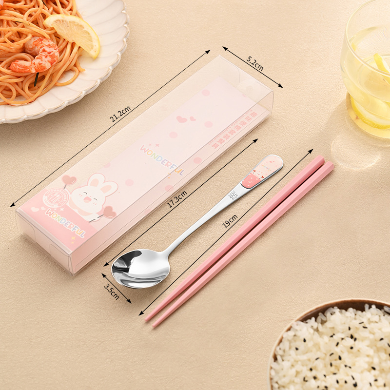 숟가락과 젓가락 2종세트-[핑크바니]